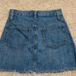 Madewell  Rigid A line Distressed Raw Hem Mini Denim Skirt 24 Photo 3