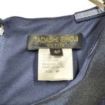 Tadashi Shoji Petite Flower Statement Piece Ruffled Detailing Dress in Navy Blue Photo 4