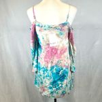 Love, Fire Love Fire long sleeve off shoulder watercolor tie dye dress size medium NWT Photo 2