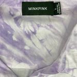 MINKPINK  Purple White Tie Dye Button Up Long Sleeve Blouse Tunic Top Size S Photo 8