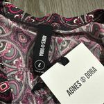 Agnes & Dora  Geometric Paisley Short Sleeve Relaxed Ruffle‎ Tee Top Size L Photo 5