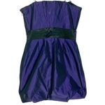 Max and Cleo Strapless Pleated Bubble Hem Mini Cocktail Dress Fit Flare Size 4 Purple Taffeta Photo 4