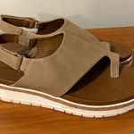 Adrienne Vittadini  Sport Tan Slingback Sandal Wedge‎ Platform Comfort Neutral 9 Photo 0