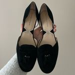 Adrienne Vittadini  Alvine D'Orsay Tassel Flats Shoe Black Suede Leather Size 9.5 Photo 2