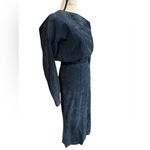 Vintage 80s Brass Plum Nordstrom Black 100% Leather Open Back Dress size Medium Photo 12