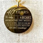 Half faux Pearl Half Chain Necklace with Gold Plated 40 year Coin pendant neck Photo 1