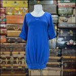 See By Chloe  Sweatshirt Dress Pockets Bottom Pleat Womens Size 2 Blue Bow Photo 7