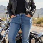 Harley Davidson Skinny Blue Jeans Womens 20W Denim Biker Moto Distressed Urban Photo 0