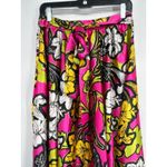 Her Destiny Floral Print Satin Maxi Length Circle Skirt Size Large Tropical Pink Photo 2