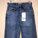 ZARA NWT Women's The High Rise Straight Medium Wash Blue Denim Jeans Photo 1