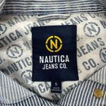 Nautica  Jeans Denim‎ Jacket Sz S Blue White Striped Classic Button Up Y2K Photo 9