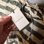 Who What Wear  linen blend‎ Striped Black and ivory blouson Top Medium coastal Photo 2