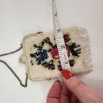 Vintage Women's Floral Beaded Fringe Chain Strap Mini Purse Multicolor Photo 9