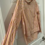 J.Crew Striped Shirt White Pink Brown Size 4 Photo 4