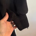 Who What Wear Fleece Black Long Sleeve Dress with Sweater Cuffed Sleeves Photo 5