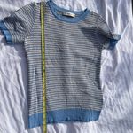 ZARA  Knit Top Shirt Light Blue Gold Women’s  Sz M Photo 3