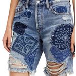 Free People Heart Breaker Cotton Patched Denim Shorts SIZE 26 preowned Photo 0