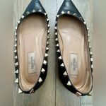 Valentino Garavani Rockstud Ballet Pointed Toe Flats Black Grained Leather US 7 Photo 11