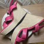 UGG  Australia Jackilyn Pink Leather Sling Back‎ Wedge Sandals Vacation Summer Photo 4