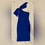 Dress the Population NEW  Tiffany One Shoulder Midi Dress Electric Blue sz XL Photo 3