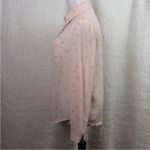 Nordstrom Frenchi Small Pink Lips Print Long Sleeve Button Down Sheer Blouse Photo 1