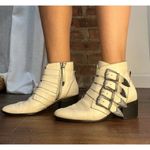 Steve Madden Western Buckle Billy Booties White Leather Photo 11
