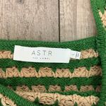 ASTR The Label Crochet Crop Top Sleeveless Green Beige Knit Tank Large Photo 2