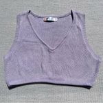 Free People FP Beach Light Purple Sleeveless Crop Top Sweater Vest Linen Size M Photo 0