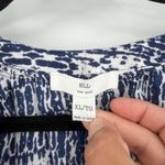 Beach Lunch Lounge flowy notch neck blouse size XL abstract bohemian White blue Photo 3