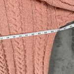 Hippie Rose  Cable Knit Sweater Womens L Pink Mock Neck Cropped Cozy Fall Academy Photo 3