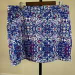 Preppy Plus Size 2X Tennis Skort Blue Geometric Activewear Sporty Stretch Photo 4