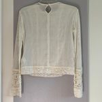 ZARA White Cream Netted Long Sleeve Top Photo 3