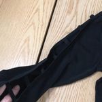 Womens Stretchy Silk Vneck Shirt 3/4” Length Sleeve Open Arms Black Size Medium Photo 3