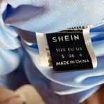 SheIn Baby Blue Ruched Mesh Bodycon Dress Small Photo 2