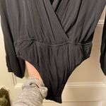 Lovers + Friends | Vision V-Neck Long-Sleeve Bodysuit Blouse in Black Sz Medium Photo 8