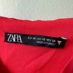 ZARA ‎ Red Bodysuit Star Print Lace Up Spaghetti Strap XS Photo 2
