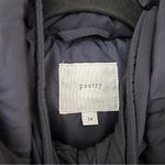 Poetry Navy Blue Hooded Quilted Belted Longline Puffer Vest Size 14 Photo 2