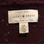 Lucky Brand  Wine Cranberry Open Front Cardigan Sz S Photo 2