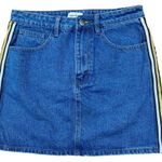 superdown Marianna Side Stripe Denim Skirt Blue Women's Size Medium Photo 3
