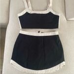 7 For All Mankind Set ColorBlock linen blend Crop Top & Mini Skirt Photo 0