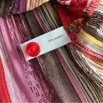 Fashion Bug Y2K  Multicolor Striped Stretch Pleated Button Down Blouse Size M Photo 6