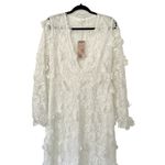 Love Shack Fancy  Sylvester Gown 3D Floral Applique Lace White Maxi Dress Size 10 L Photo 2