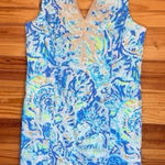 Lilly Pulitzer  Gabby Shift Dress in Bennett blue salty seas sequin beaded 14 Photo 0