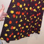 Vintage modest midi length floral skirt with fun tiny white polka dots Size XL Photo 3