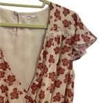 Tularosa  Revolve Red Floral Paisley Ashby Ruffle Trim Romper Sz M Photo 3