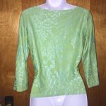 Hanky Panky Bright Green Leafy Ltd Boat Neck Shirt Size Small Photo 2