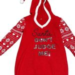 None Ugly Christmas Sweater Red Santa Dont Judge Me With Hood Photo 1