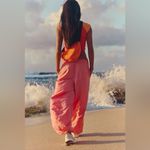 Free People NWOT FP Movement Baller Embroidery Cotton Pink Orange Pants Size XS Photo 2