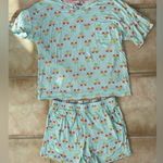 Disney  Ladies Short Teal Colored Pajama Set With Pockets Minnie; size S Photo 0
