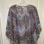 Mileage  Multicolor Boho Print Open Front Kimono size 1X Photo 2